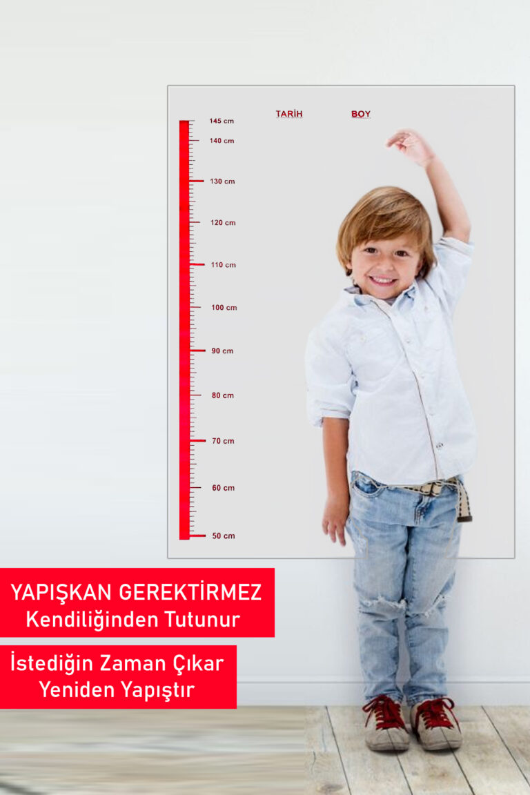 Evbuya 100x60 cm Şeffaf Boy Ölçer Statik yapışkansız statik akıllı kağıt
