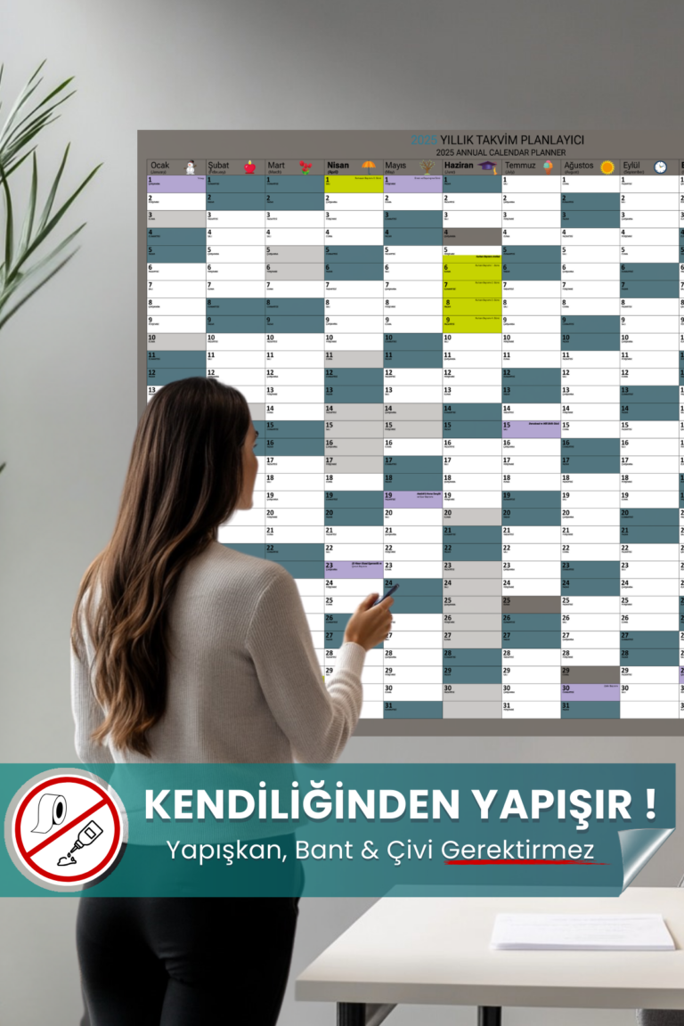 Yıllık Şeffaf Planlayıcı yapışkansız statik akıllı kağıt