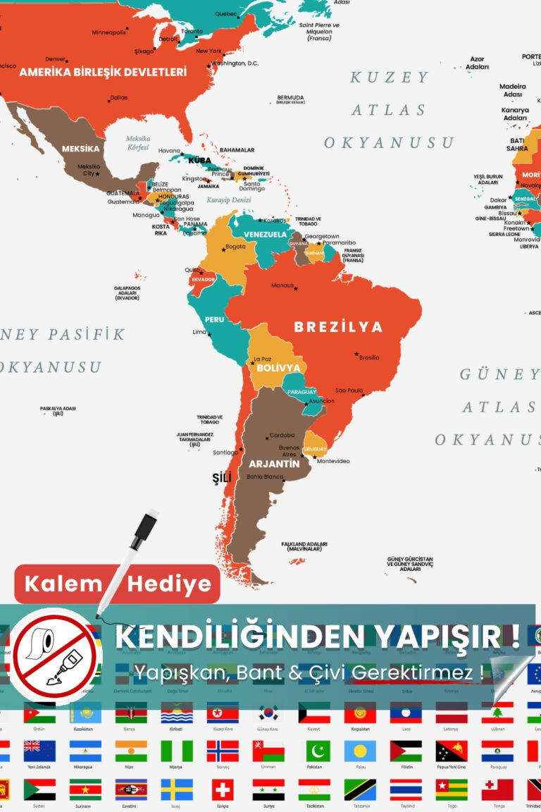 Başkentli ve Bayraklı Dünya Haritası