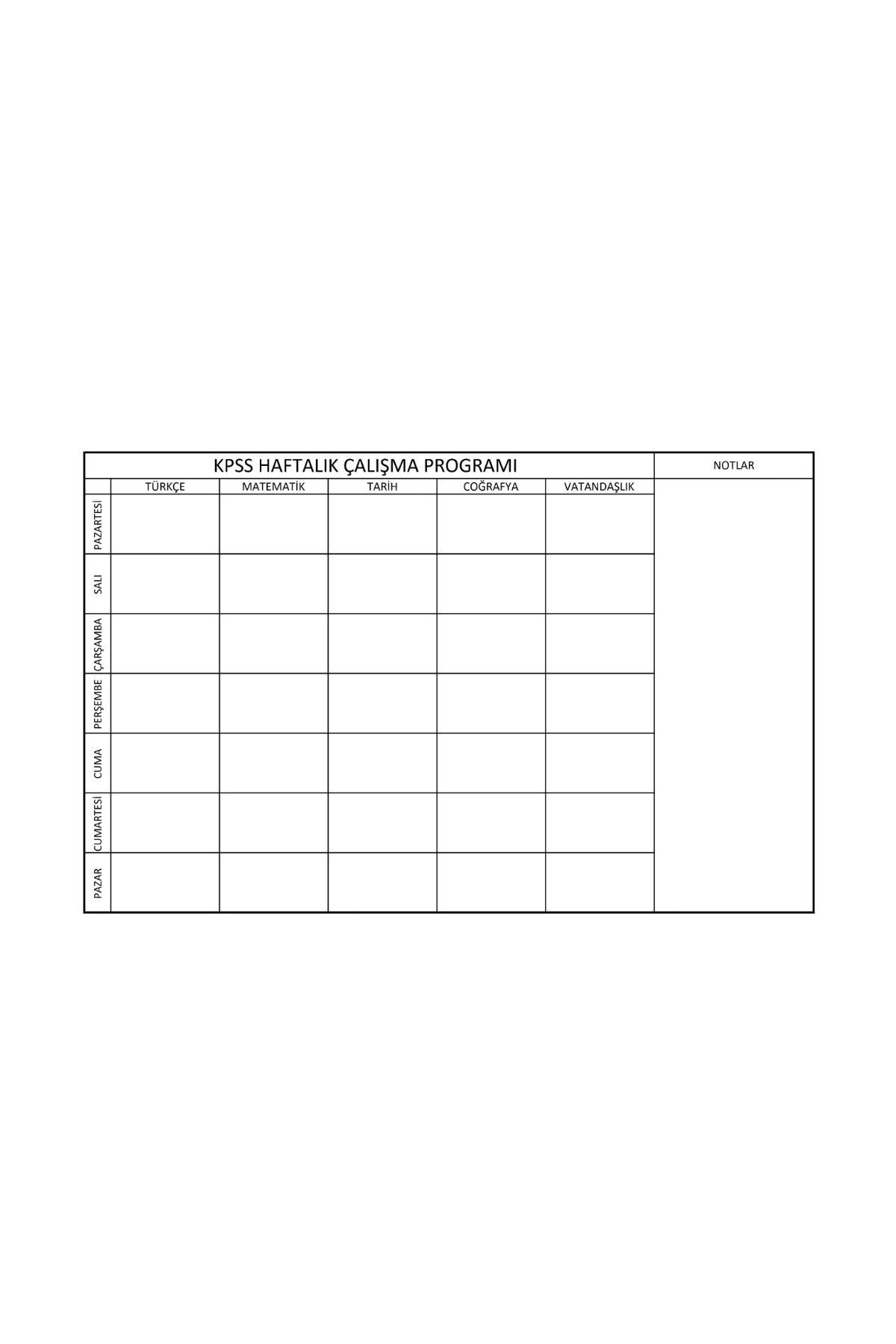 KPSS Çalışma Çizelgesi Planlayıcı - Yapışkansız Tutunan, Akıllı Kağıt (120x100 cm) - Görsel 3