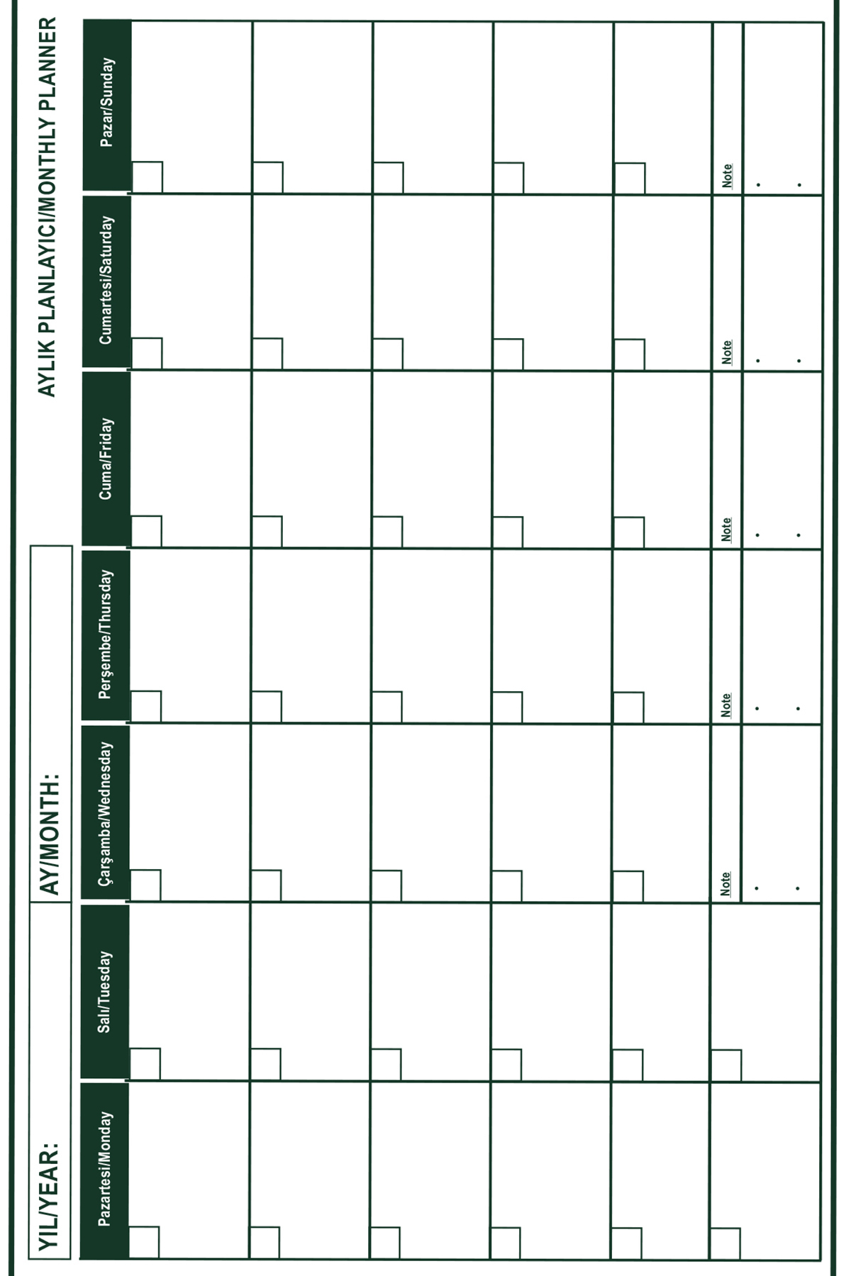 Pi Papers Aylık Planlayıcı - Statik Akıllı Kağıt (85x56 cm) - Görsel 5