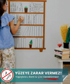 Kitap Okuma Takip Çizelgesi - Yapışkansız Statik Akıllı Kağıt Yazı Tahtası (65x95 cm)