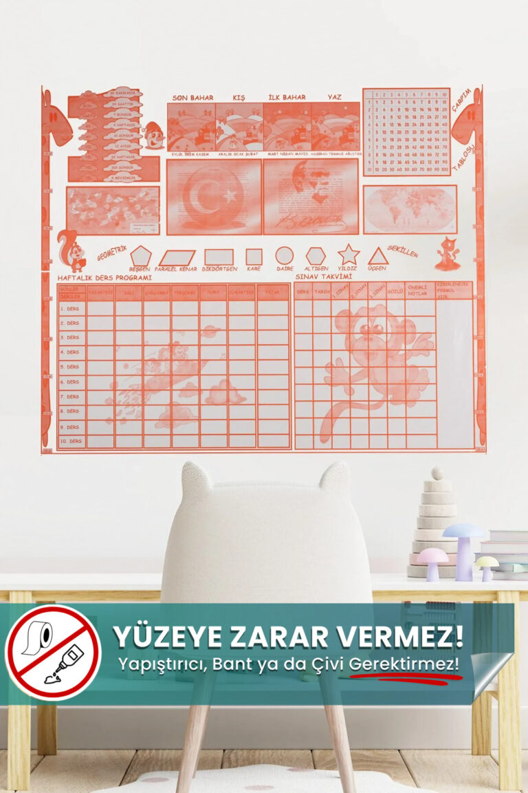 Öğrenci Eğitim Planlayıcı yapışkansız statik akıllı kağıt