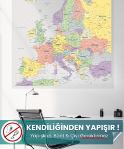 Avrupa Kıtası Haritası Statik Akıllı Kağıt yapışkansız statik akıllı kağıt