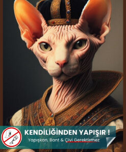 Sfenks Kedisi Posteri – Akıllı Kağıt Premium Poster (50x50 cm)