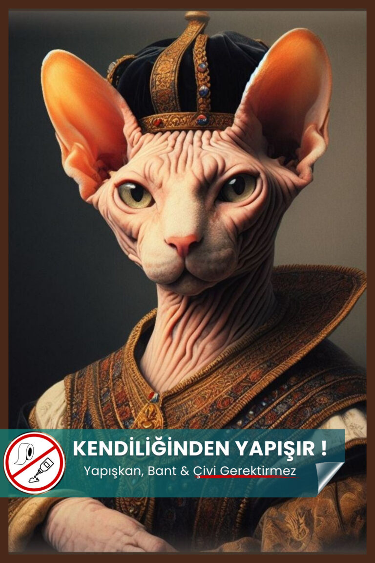 Sfenks Kedisi Posteri – Akıllı Kağıt Premium Poster (50x50 cm)