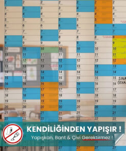 2026-2027 Akademik Takvim Planlayıcı – Statik Yapışan Akıllı Kağıt (100 x 120 cm)