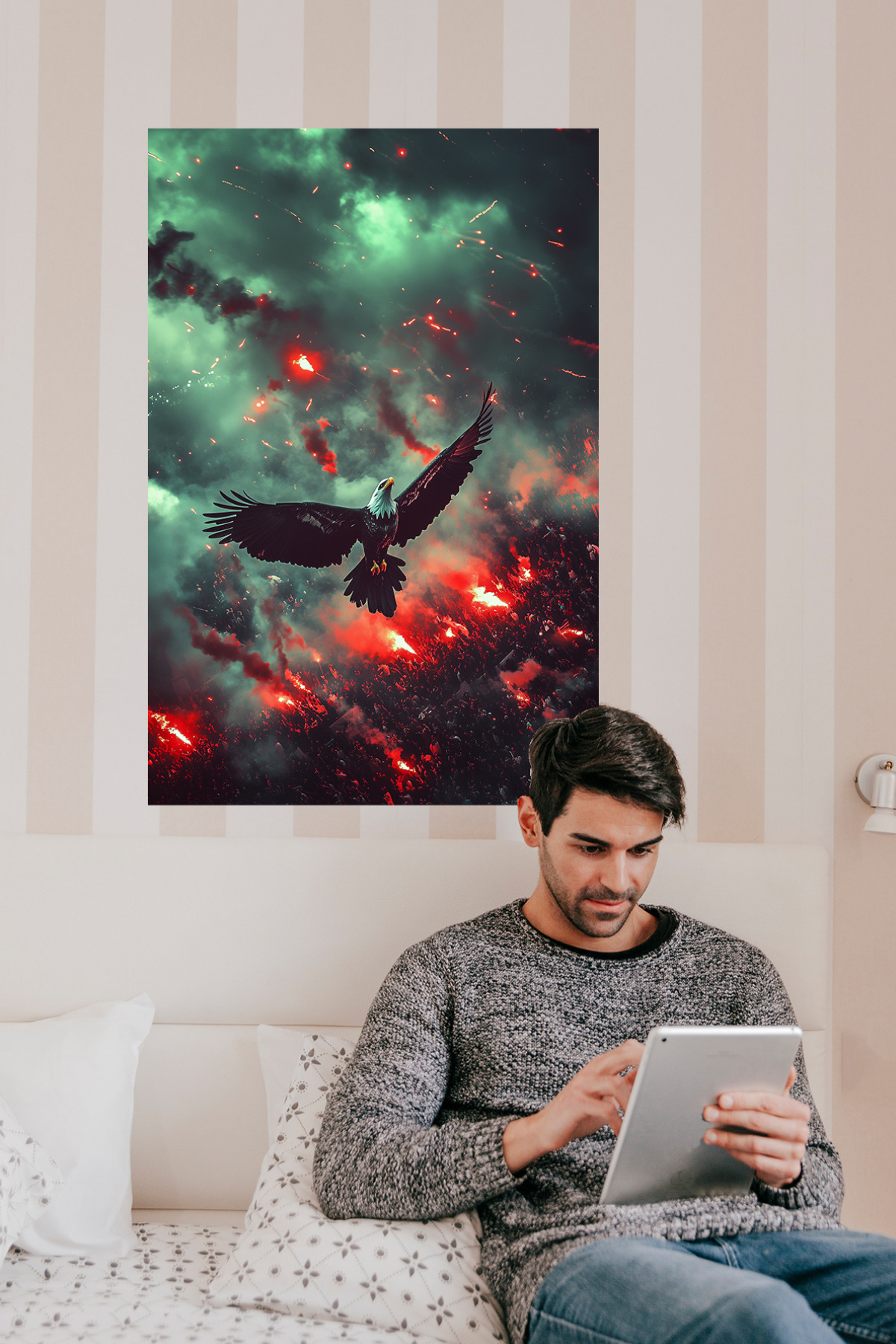 Alevlerin Kartalı Premium Baskı Poster (50x70 cm) - Statik Akıllı Kağıt - Görsel 3