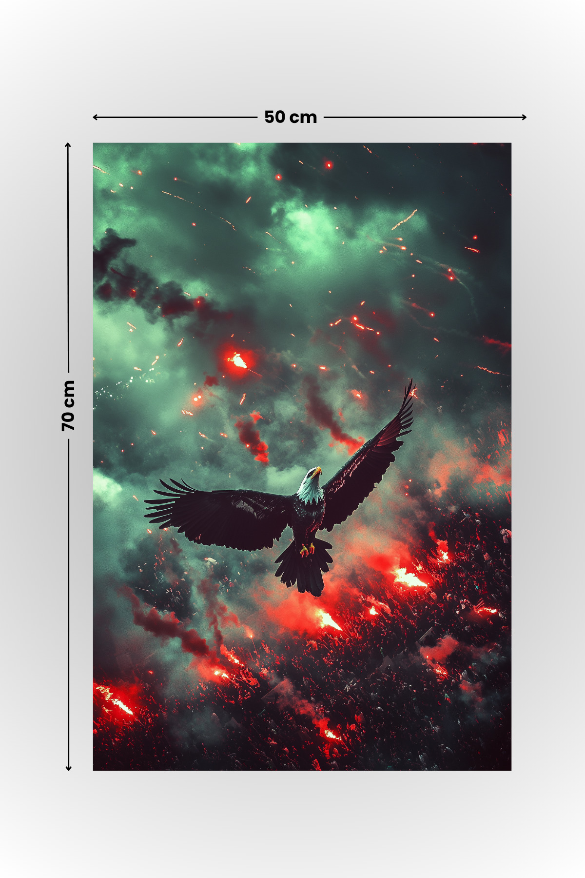 Alevlerin Kartalı Premium Baskı Poster (50x70 cm) - Statik Akıllı Kağıt - Görsel 5