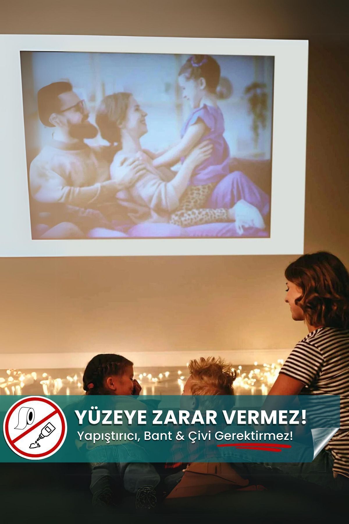 100x150 Cm Projeksiyon Perdesi - Duvar Ev Sineması ve Sunum Perdesi - Görsel 3