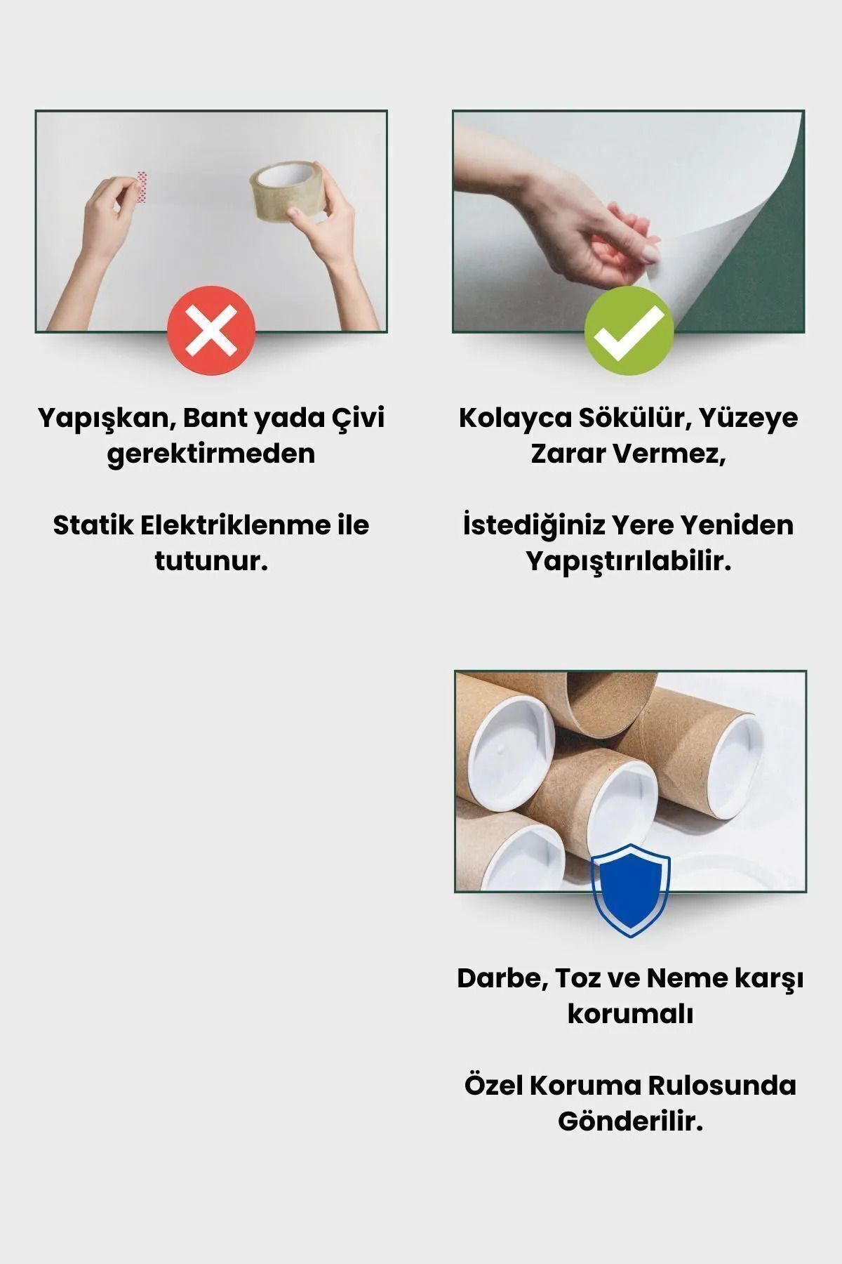 100x150 Cm Projeksiyon Perdesi - Duvar Ev Sineması ve Sunum Perdesi - Görsel 8