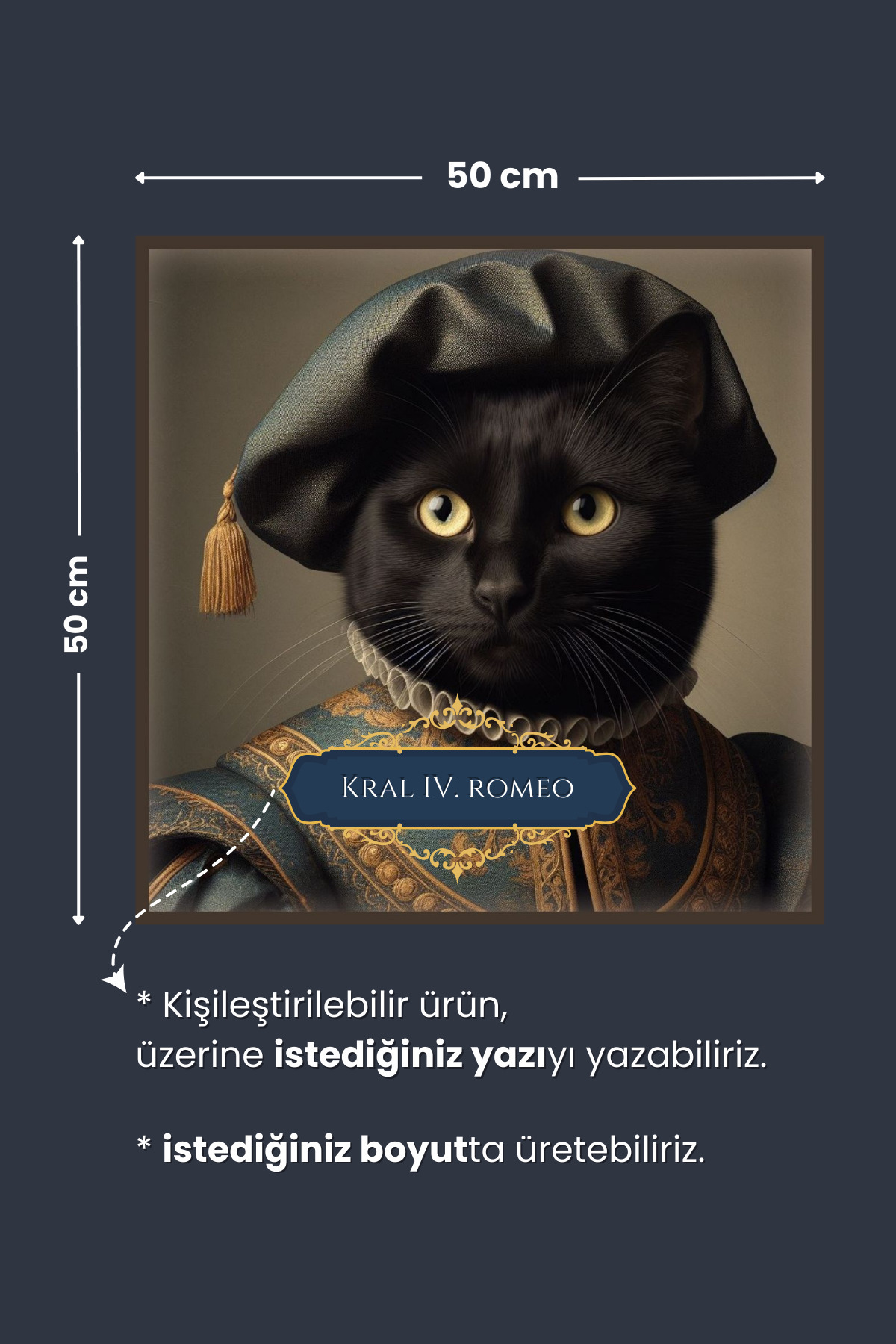 Soylu Kara Kedi Poster - Premium Baskı, Statik Akıllı Kağıt (Yapay Zeka Tasarımı) - Görsel 3