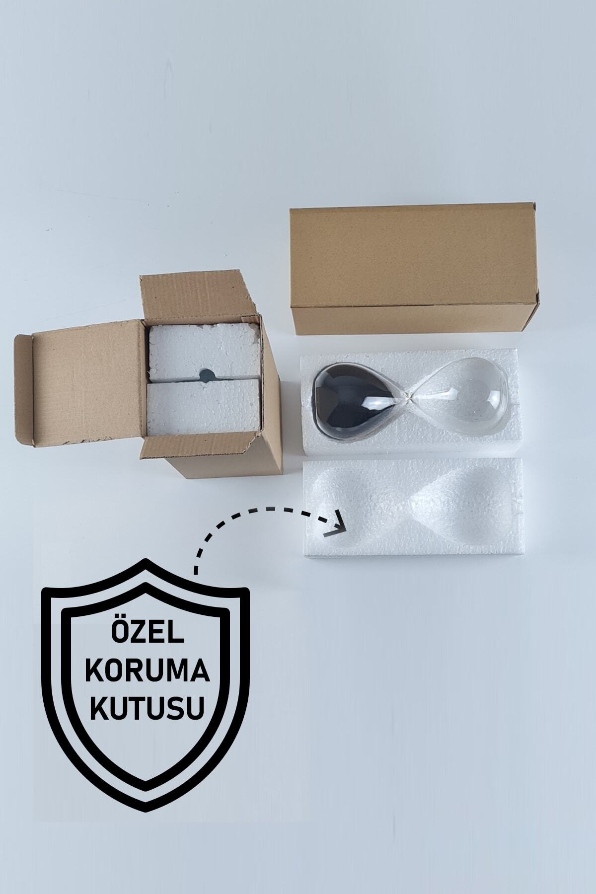 Siyah Kum Saati | Dekoratif Cam Kum Saati (21 cm) - Görsel 7