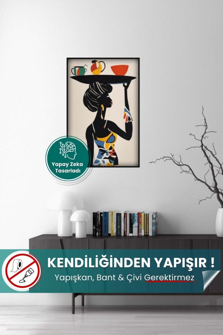 Afrikan Siyahi Kadın Portresi yapışkansız statik akıllı kağıt