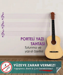 Sol Anahtarlı Nota Çizgili Porteli Şeffaf Statik yapışkansız statik akıllı kağıt