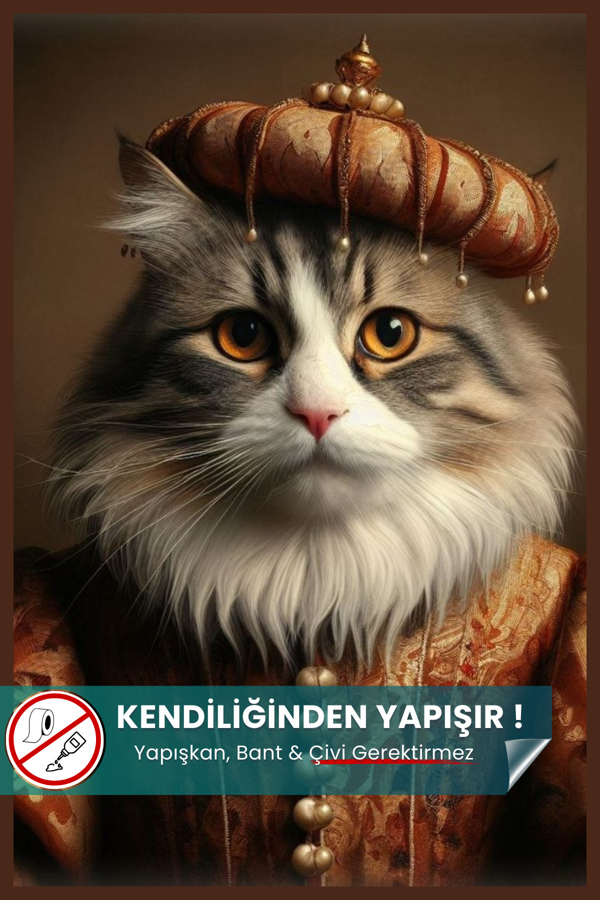 Soylu Tüylü Kedi Poster | Premium Baskı | Statik Akıllı Kağıt (Yapay Zeka Tasarım)