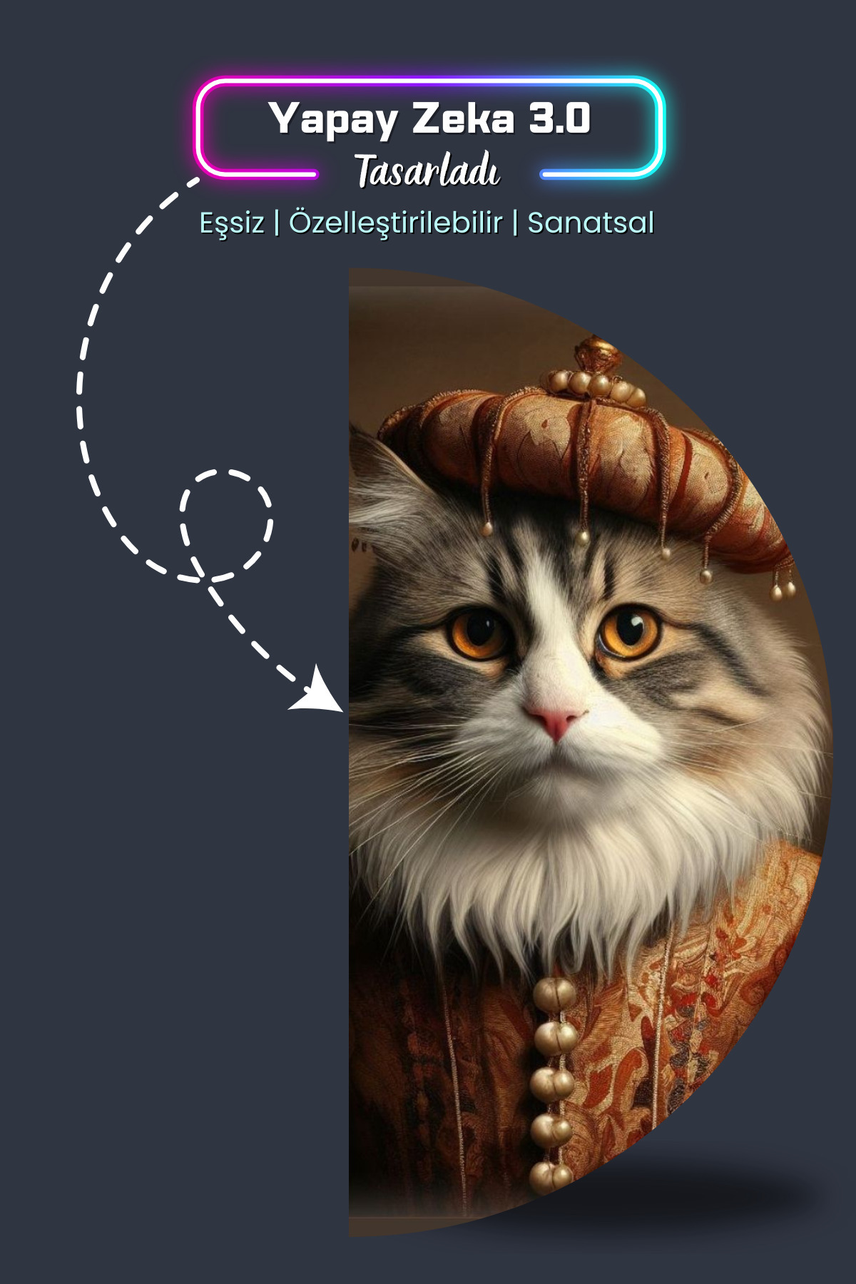 Soylu Tüylü Kedi Poster | Premium Baskı | Statik Akıllı Kağıt (Yapay Zeka Tasarım) - Görsel 4