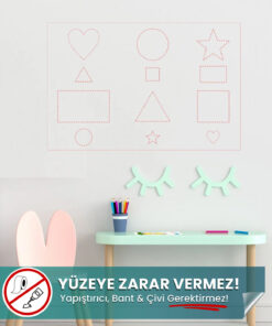 Şekil ve Çizgi Çalışması Yaz Sil Taşınabilir yapışkansız statik akıllı kağıt