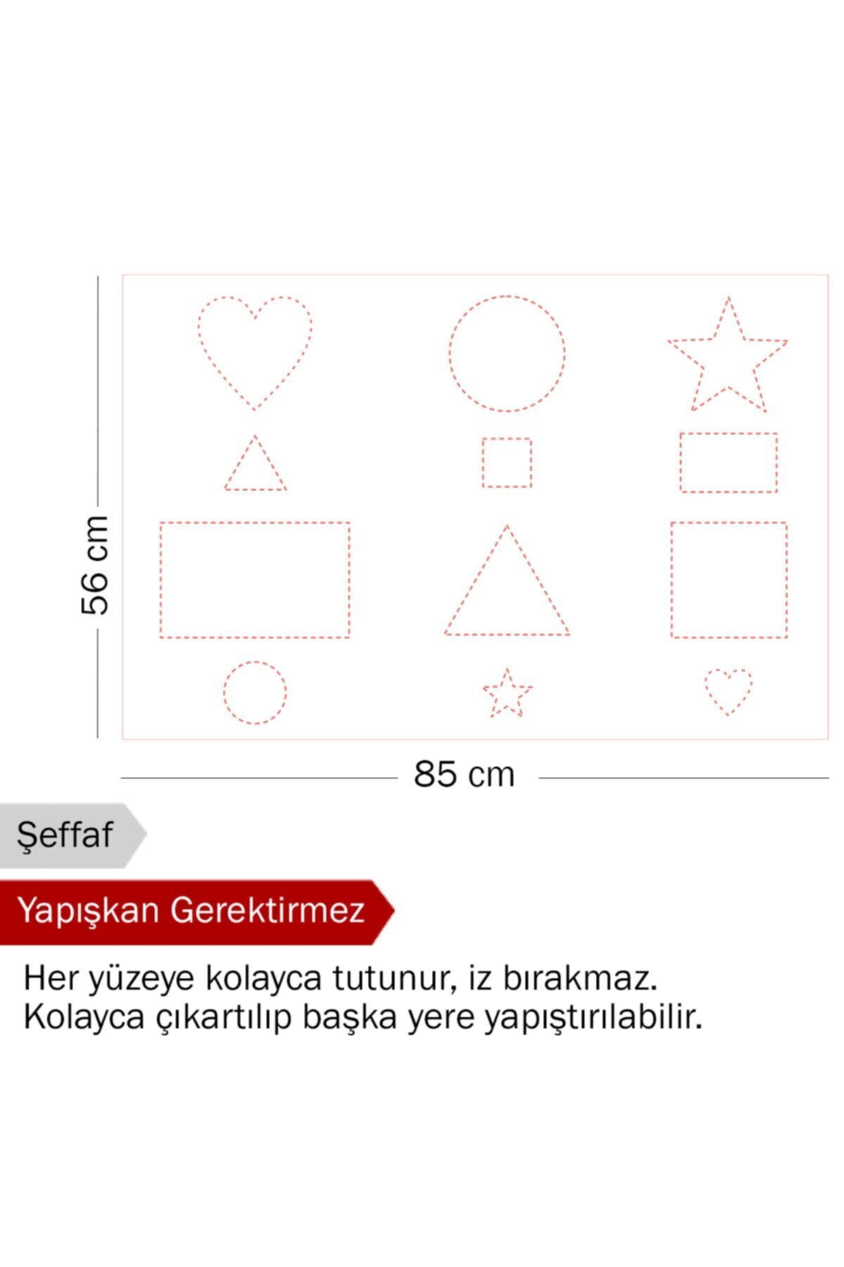 Şekil ve Çizgi Çalışması Yaz Sil Taşınabilir Statik Akıllı Kağıt Yazı Tahtası (85x56 cm) - Görsel 2