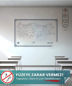 Şeffaf Türkiye Haritası yapışkansız statik akıllı kağıt
