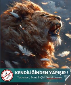 Aslan Duvar Posteri - Premium Baskı Statik Akıllı Kağıt (50x70 cm)