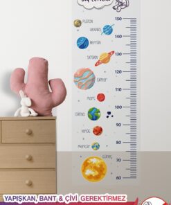 Uzay Temalı Boy Cetveli yapışkansız statik akıllı kağıt