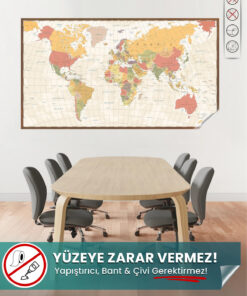 Renkli Dünya Haritası Eğitici Çocuk ve Oyun yapışkansız statik akıllı kağıt