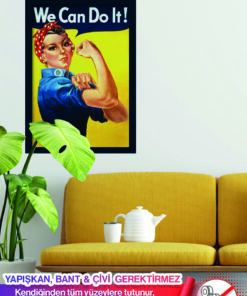 We Can Do It! Yapışkansız Statik Tutunan İnovatif Sihirli Akıllı Kağıt Poster 40x50 Cm
