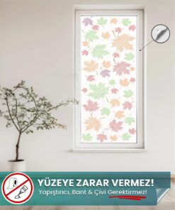 Yaprak Desenli Cam Kaplama - Statik Akıllı Kağıt