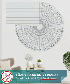 Zamansız Zinciri Kırma Takvimi - Yapışkansız Tutunan, Statik Akıllı Kağıt Yazı Tahtası, Planlayıcı