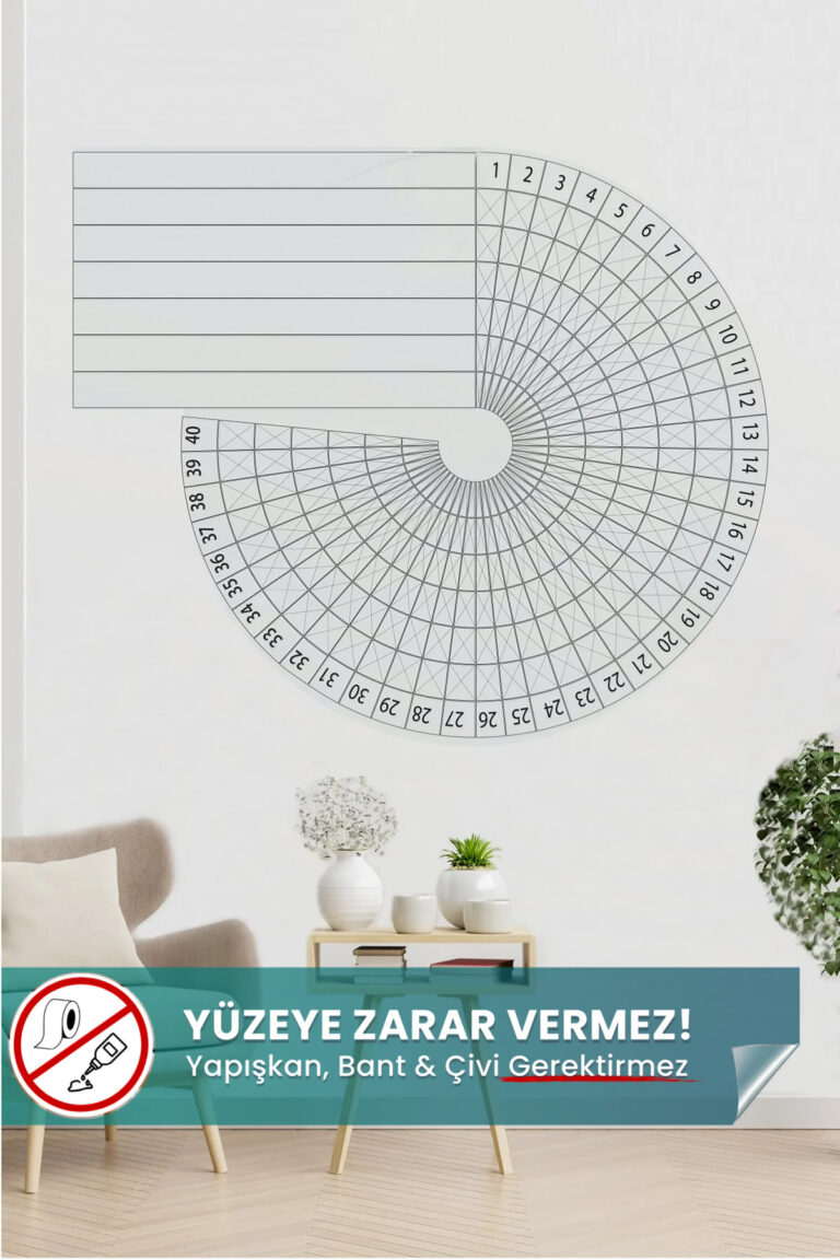Zamansız Zinciri Kırma Takvimi - Yapışkansız Tutunan, Statik Akıllı Kağıt Yazı Tahtası, Planlayıcı