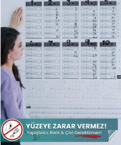 Evbuya Çarpım Tablosu Statik Akıllı Kağıt yapışkansız statik akıllı kağıt