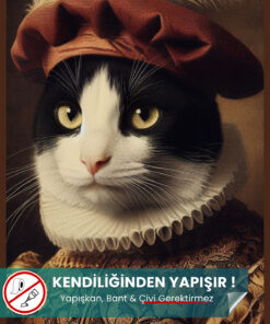 Siyah Beyaz Kedi Poster yapışkansız statik akıllı kağıt