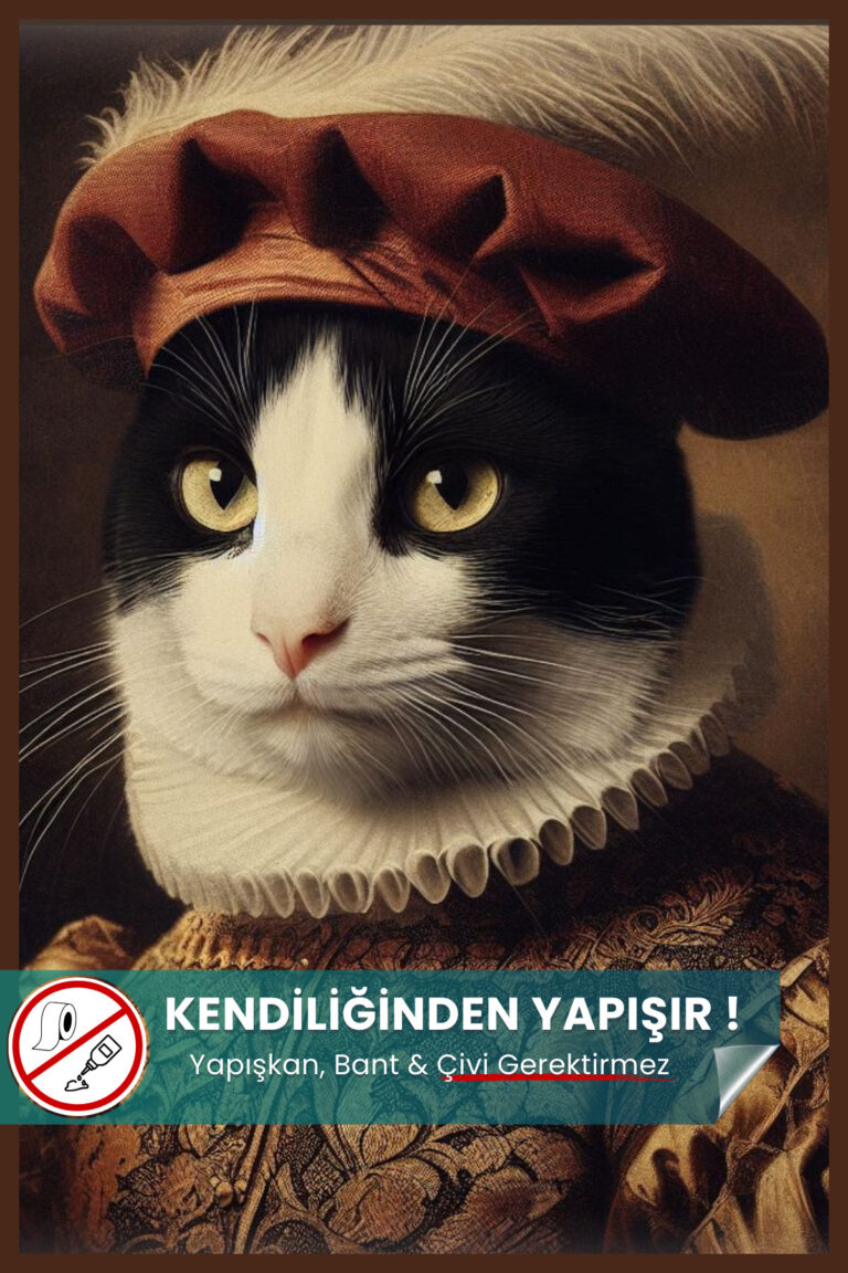 Siyah Beyaz Kedi Poster yapışkansız statik akıllı kağıt