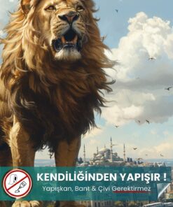 İstanbul'da Aslan Duvar Posteri yapışkansız statik akıllı kağıt