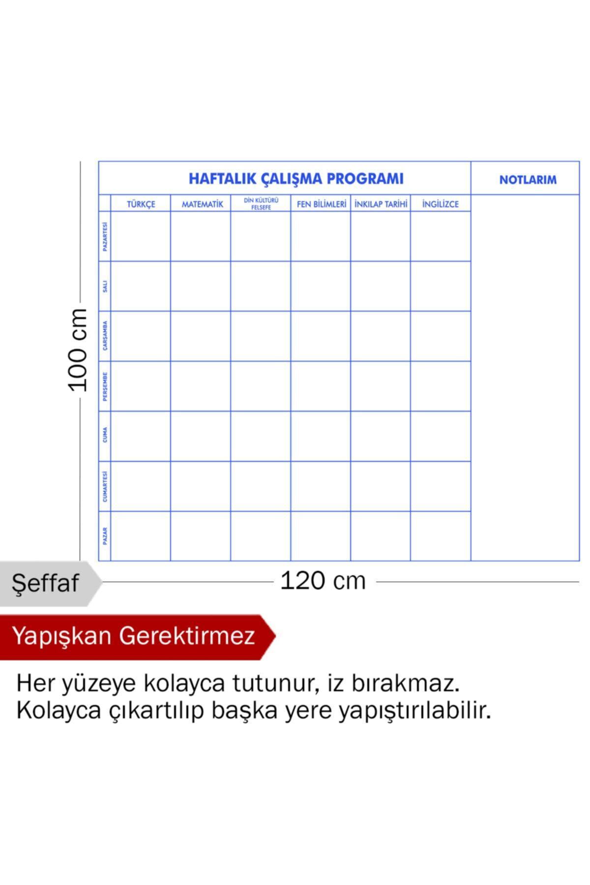 Ortaokul İçin Haftalık Ders Planlayıcı - Elektrostatik Yapışkansız Akıllı Kağıt - Görsel 3