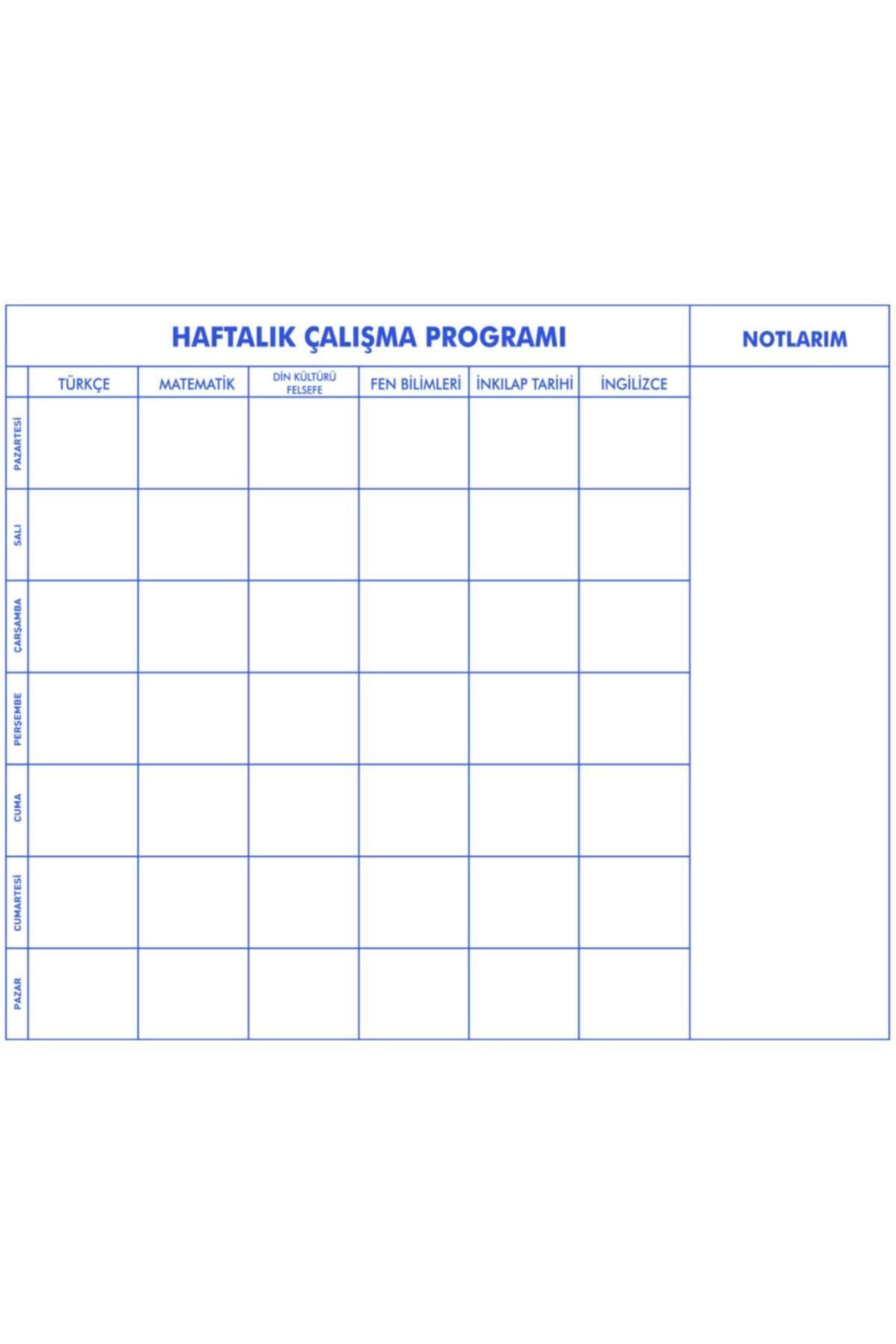 Ortaokul İçin Haftalık Ders Planlayıcı - Elektrostatik Yapışkansız Akıllı Kağıt - Görsel 4