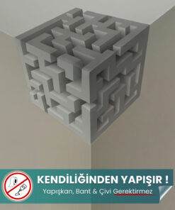 3D Küp Duvar Sticker | Statik Tutunan Akıllı Kağıt Duvar Posteri