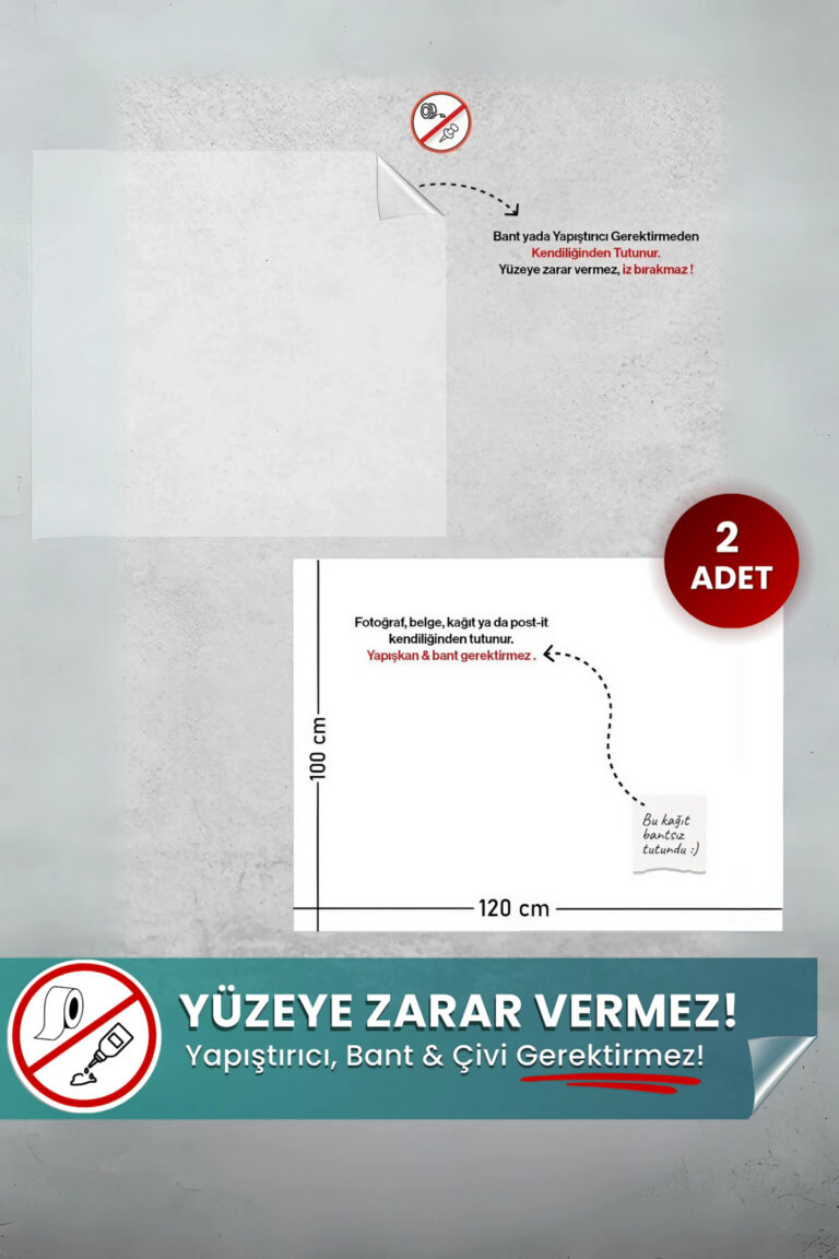 Akıllı Kağıt 100x120 cm Beyaz yapışkansız statik akıllı kağıt