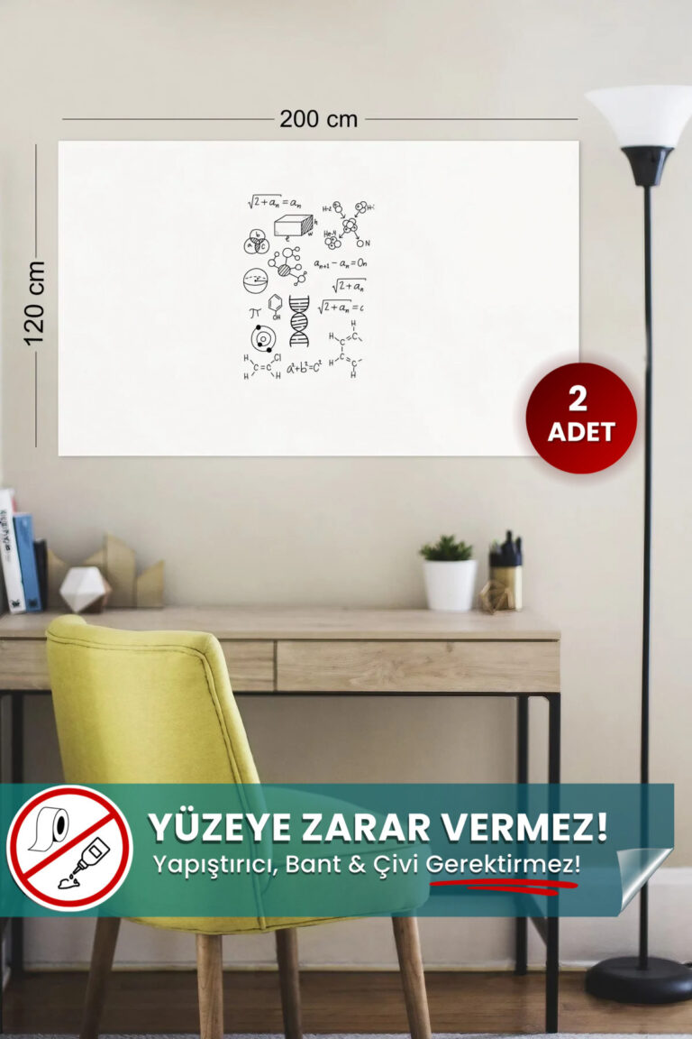 Akıllı Kağıt 120x200 cm Beyaz 2 Adet yapışkansız statik akıllı kağıt
