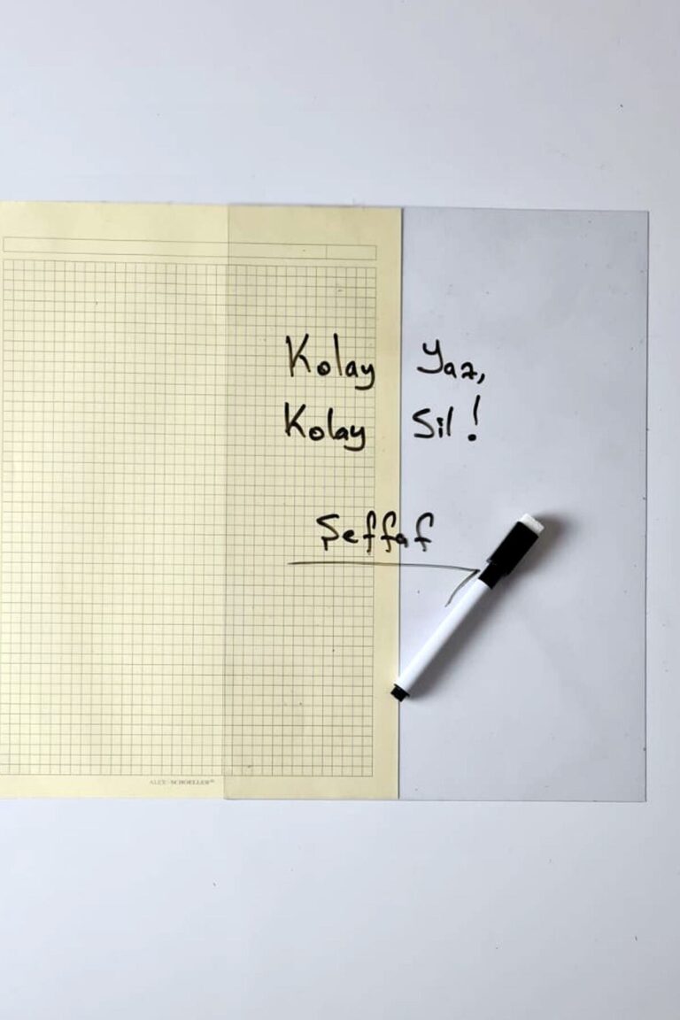 Şeffaf Not Kağıdı 2'li A4 Yaz Sil Seti (Kalem Hediyeli)
