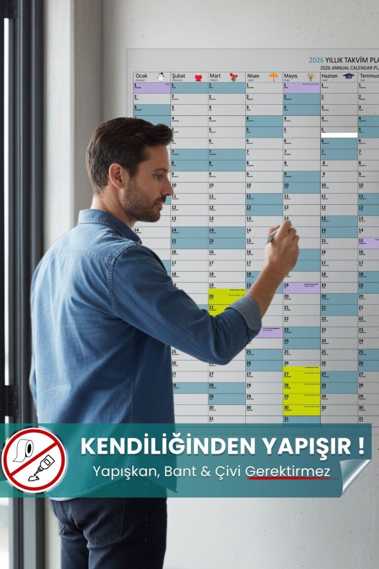 Yıllık Şeffaf Planlayıcı yapışkansız statik akıllı kağıt