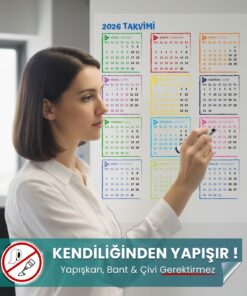 Akıllı Kağıt Haftalık Planlayıcı 2026 Takvimli Şeffaf yapışkansız statik akıllı kağıt