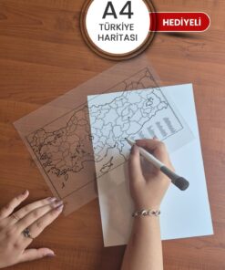 Türkiye Haritası Yaz-Sil Şeffaf Kağıt yapışkansız statik akıllı kağıt