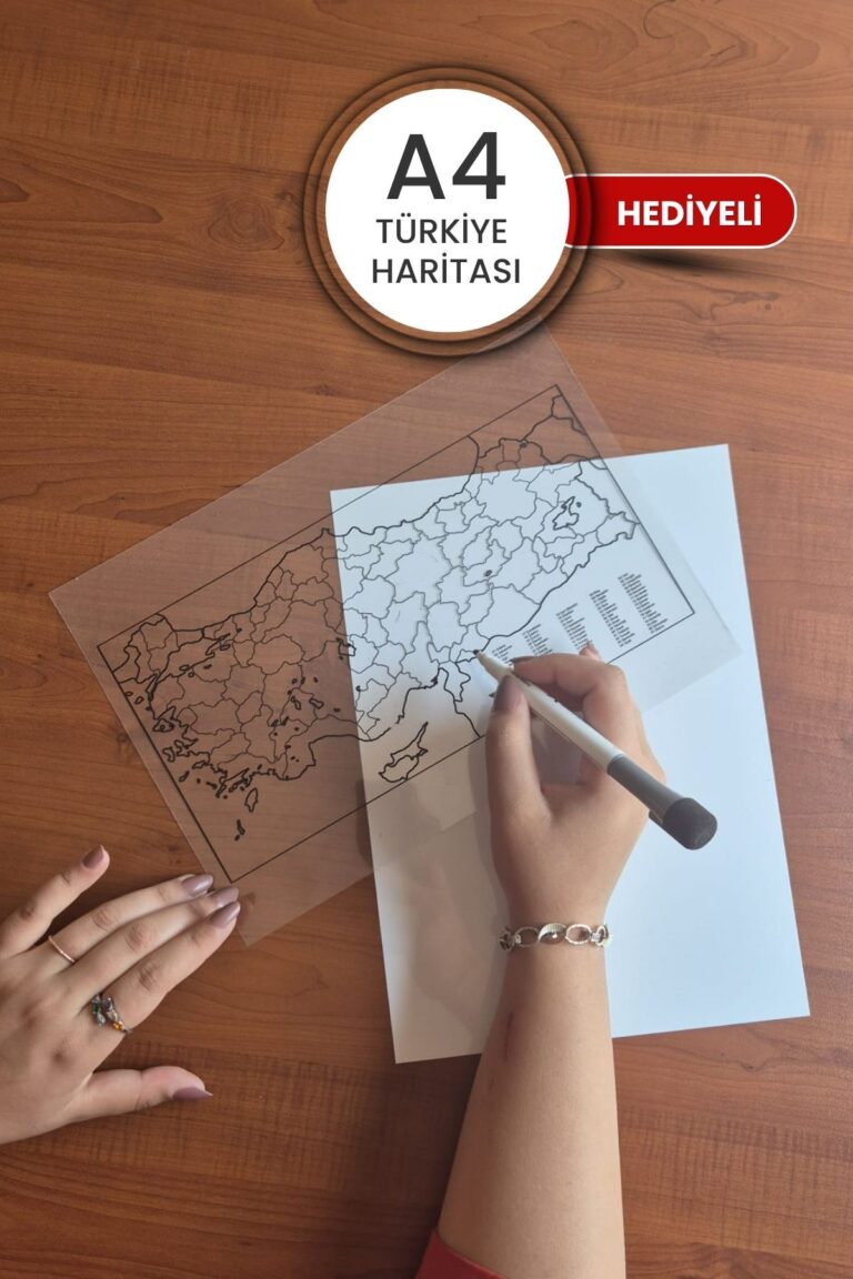 Türkiye Haritası Yaz-Sil Şeffaf Kağıt yapışkansız statik akıllı kağıt