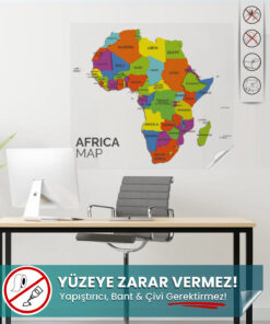 Afrika Kıtası Haritası - Statik Akıllı Kağıt (72x84 cm)