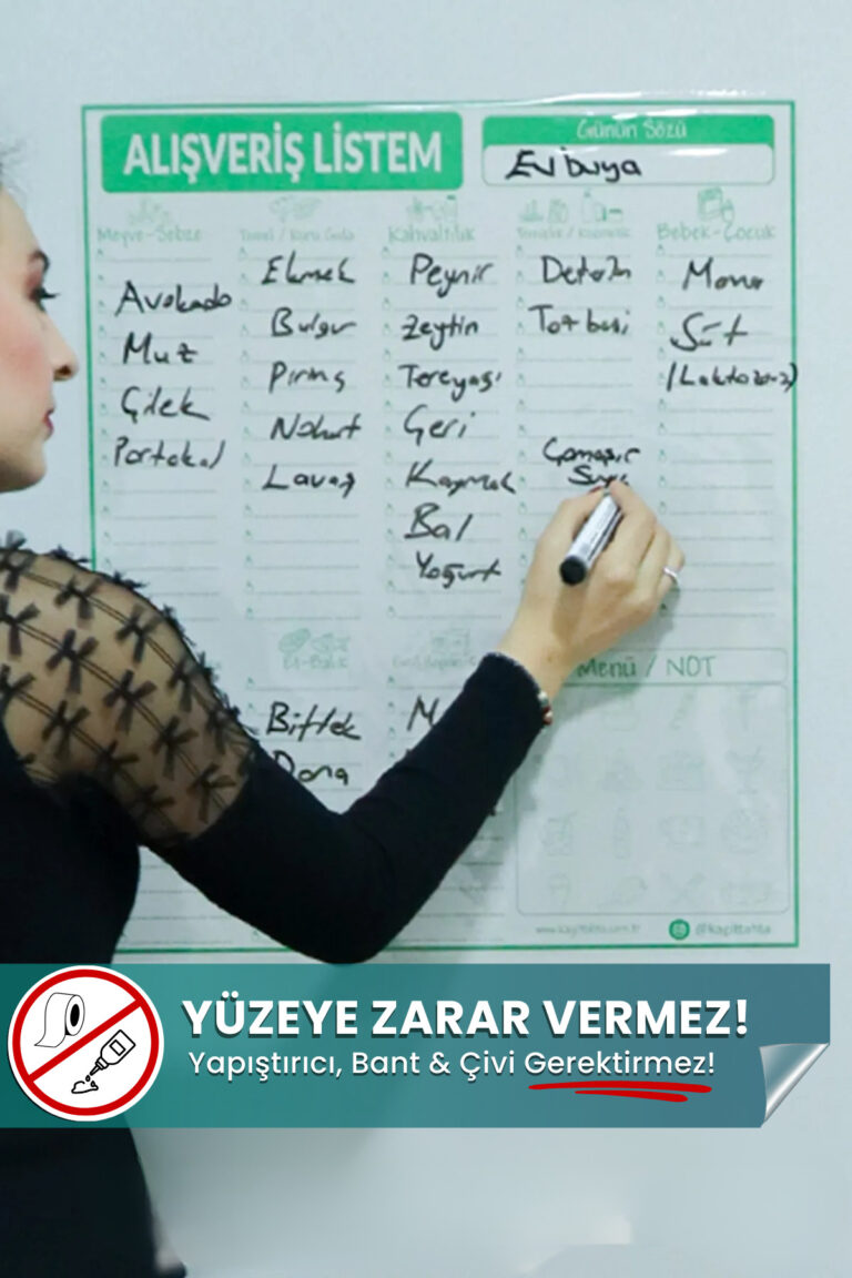 Alışveriş Listesi yapışkansız statik akıllı kağıt