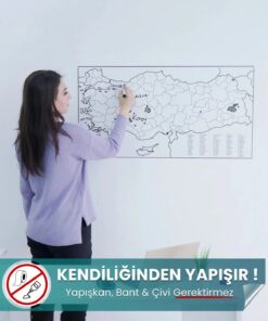 Türkiye Haritası 56 X 110 cm Yapışkansız yapışkansız statik akıllı kağıt