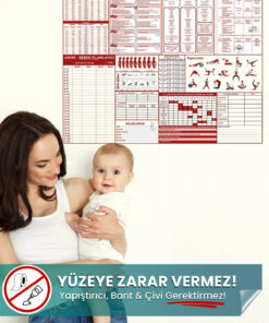Anne Bebek Gelişim Planlayıcı - Kendiliğinden Tutunan Yapışkansız Akıllı Kağıt Yazı Tahtası