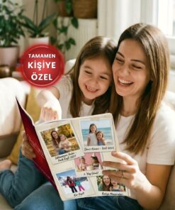 Anneye Özel Fotoğraflı Anı Kitabı - Kişiye Özel Mesajlı Fotoğraf Albümü Hediyesi